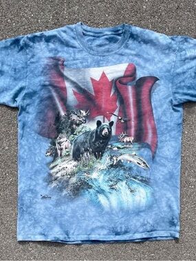 Vtg 2014 The Mountain Canadian Wilderness Tie Dye T-Shirt • Men’s L 23x29